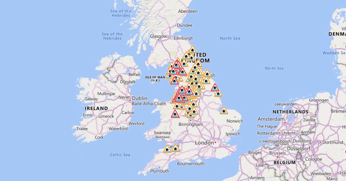 Flood warnings sweep across UK as 28 red 'act now' alerts issued